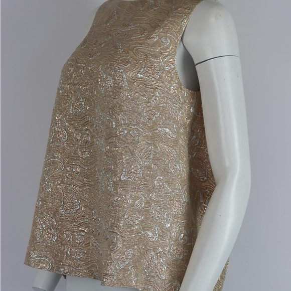 Rochas Tops - Rochas Swan brocade metallic silk Top